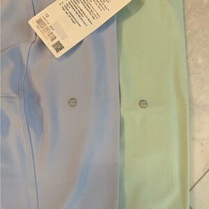 Two pair lululemon athletica Align HR Pant 25” Light Blue and Mint Leggings